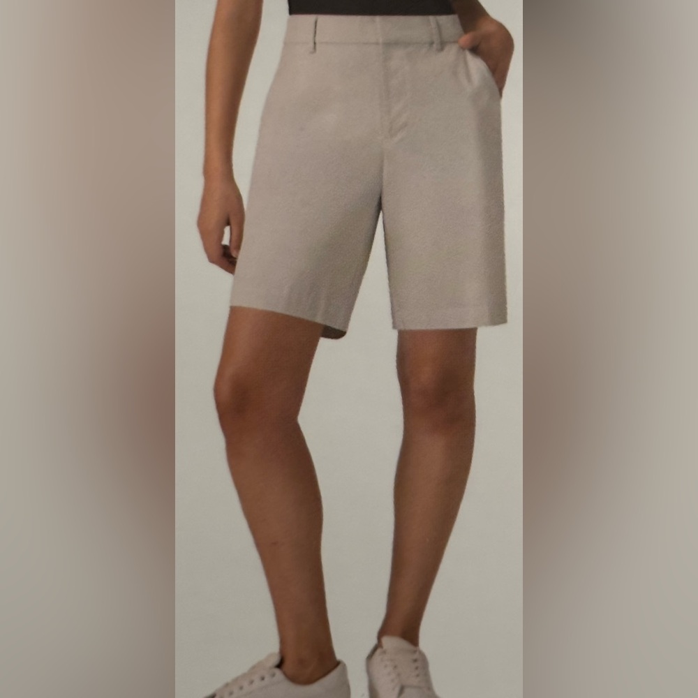 Matty M Women’s Classic Stretch Bermuda Shorts - Light Beige, size XL